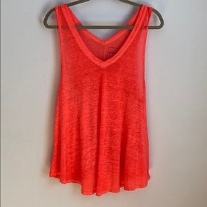 Neon orange free people burnout tank